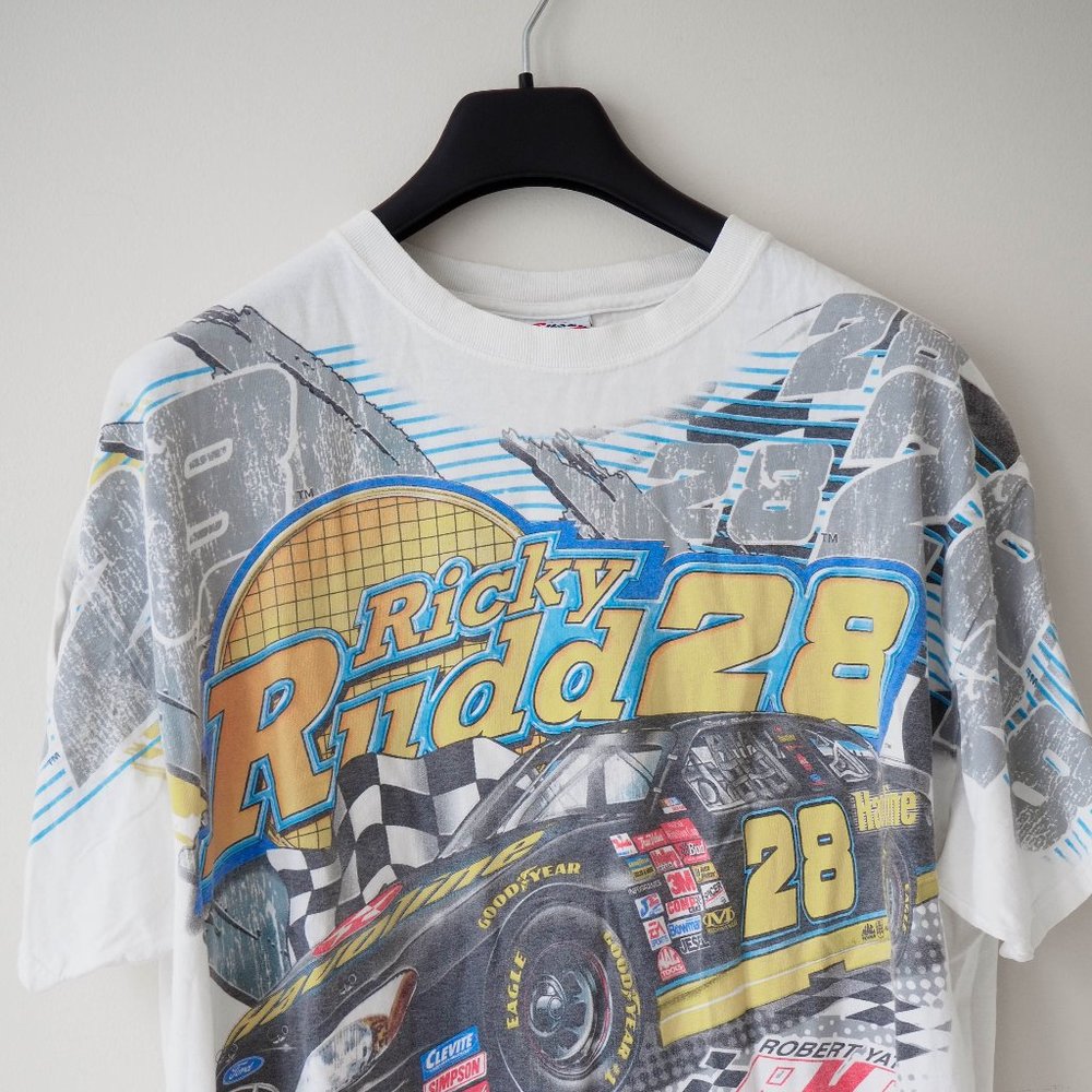 Vintage All Overprint Ricky Rudd T-shirt Racing Car - Picture 2 of 5
